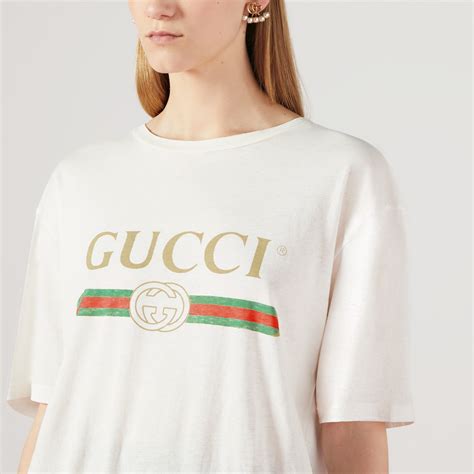 gucci white shirt with logo|gucci plain white t shirt.